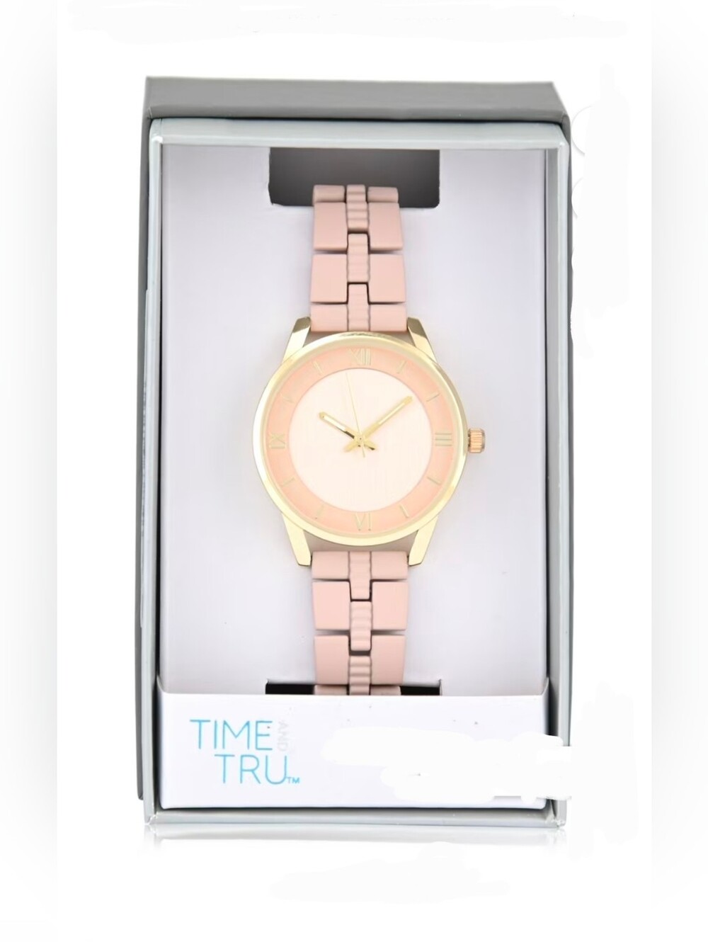Time & Tru Adult Ladies Light Pink Link Bracelet Watch BNIB